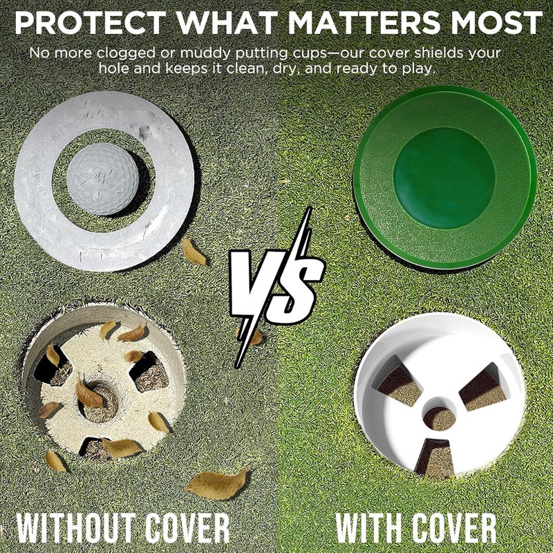 KINGTOP Golf Hole Cup Cover – Fits Standard 4.25" Aluminum & Plastic Golf Cups – Convert Backyard Practice Putting Green to Multi-Use Space - Image 5